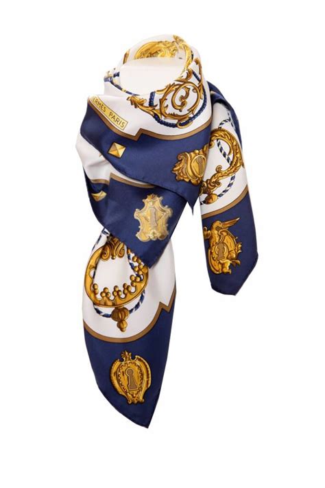 hermes scarf blue white stripe